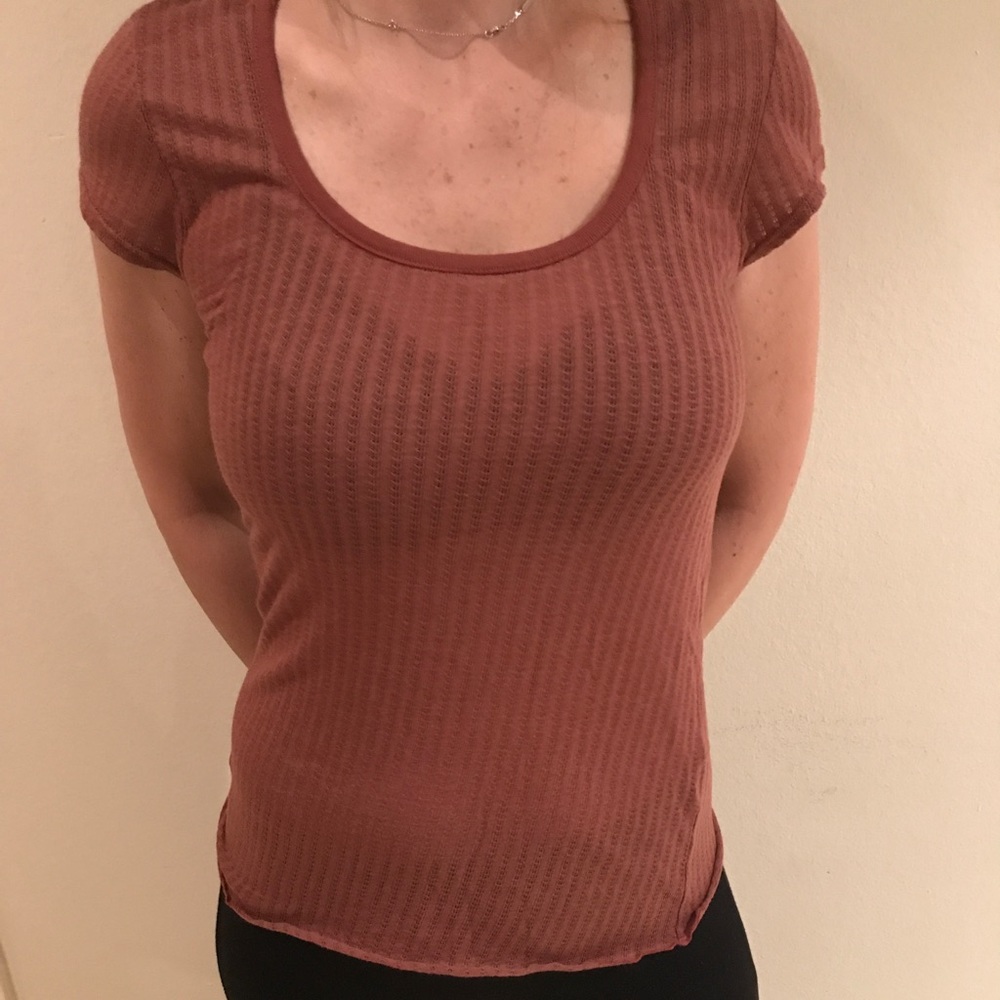 Ribbed Copper T Shirt